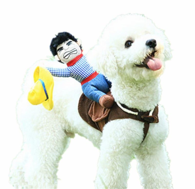 Hotumn Christmas Dog Costume Pet Costume Pet Suit Cowboy Rider Style Dog Halloween Costume Pet Funny Clothes (XS, Cowboy Rider) - Image 1